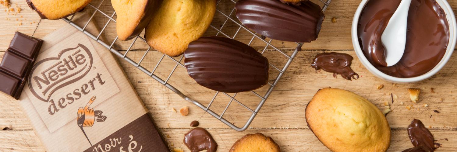 Madeleines coques chocolat noir corsé bio Madeleines coques chocolat noir corsé bio
