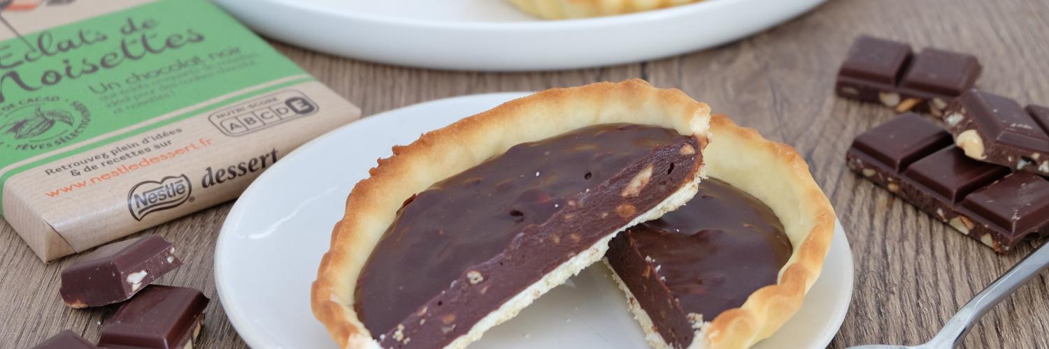 Tartelettes au chocolat éclats de noisettes Tartelettes au chocolat éclats de noisettes