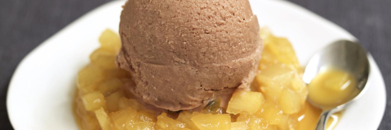 Ananas caramelise et fruits de la passion glace pralin Ananas caramelise et fruits de la passion glace pralin