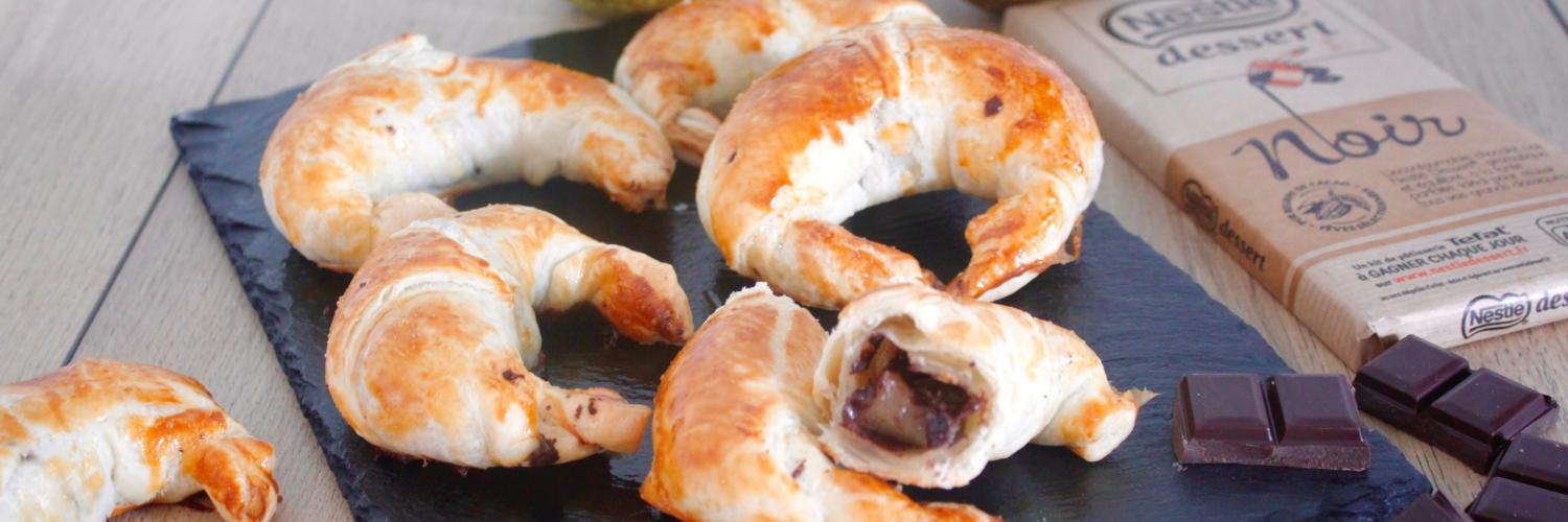croissant feuilleté poire chocolat croissant feuilleté poire chocolat