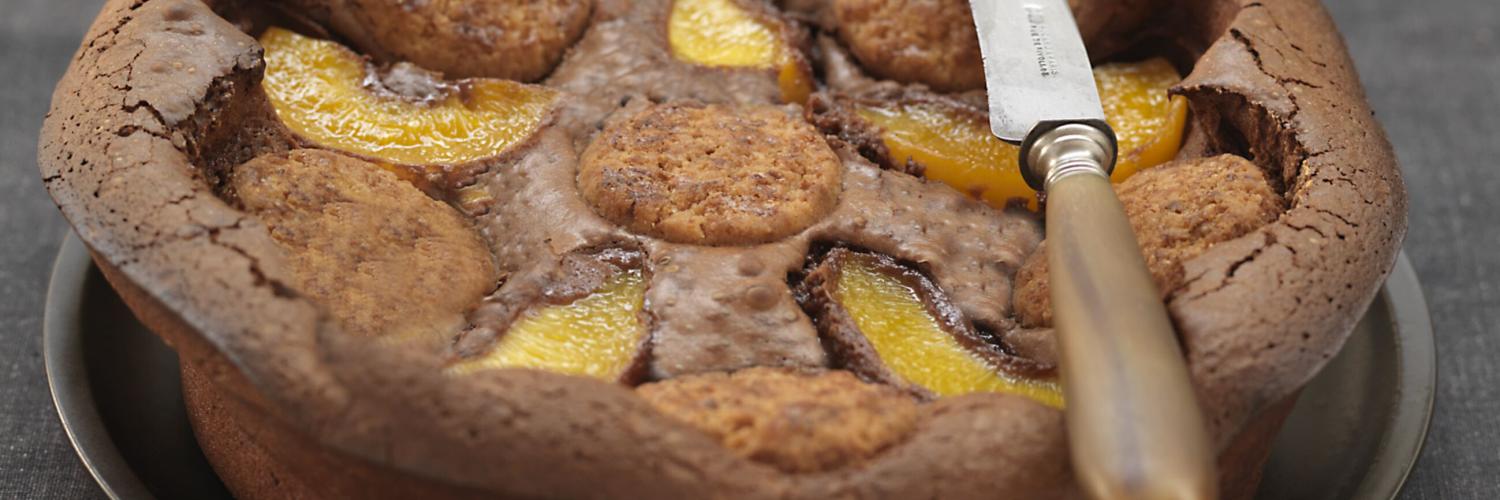 Clafoutis peche chocolat Clafoutis peche chocolat
