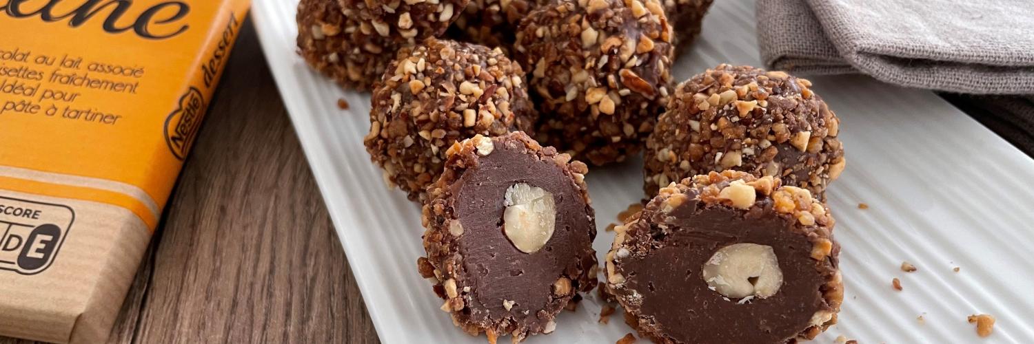 Rochers chocolat praliné coque au chocolat au lait Rochers chocolat praliné coque au chocolat au lait