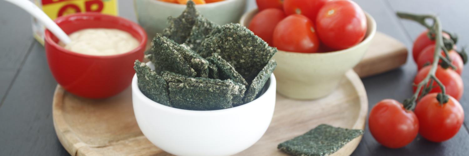 Crackers à la spiruline Crackers à la spiruline