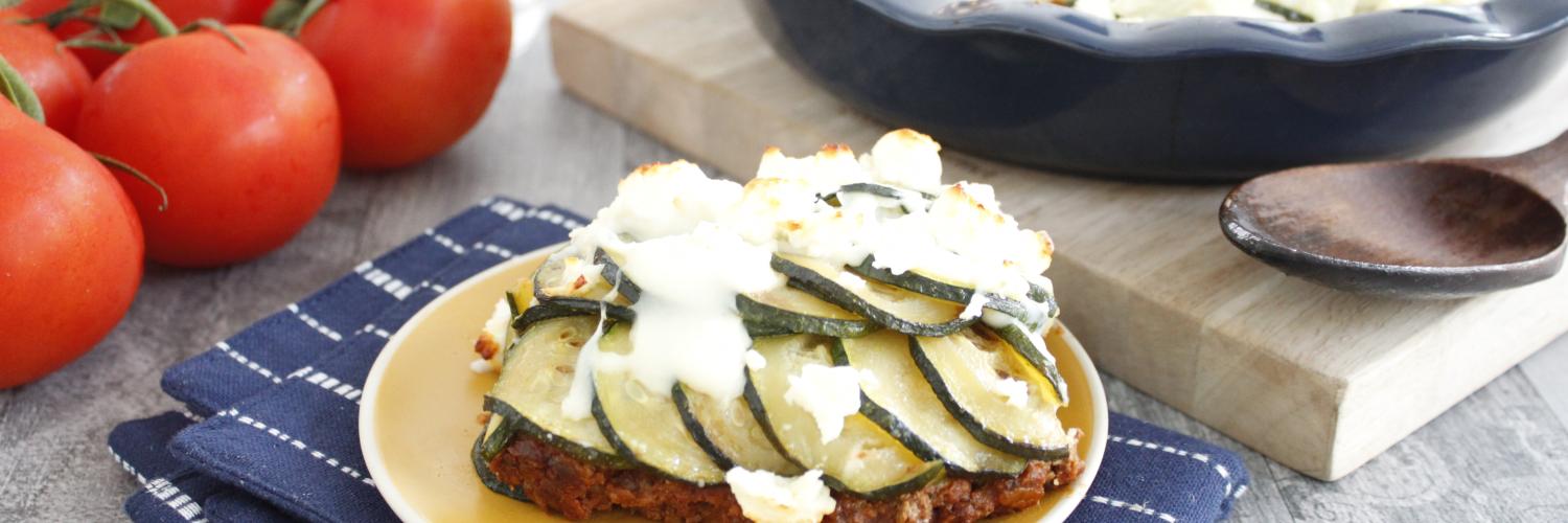 Moussaka revisitée courgette, feta Moussaka revisitée courgette, feta