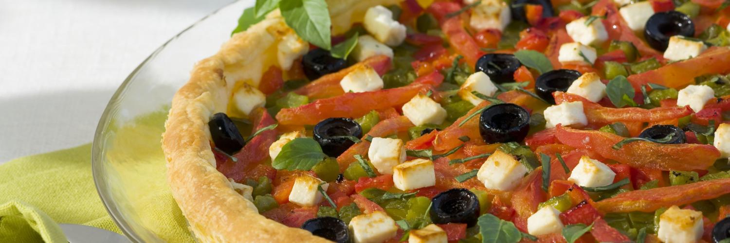 Tarte aux poivrons grilles, olives et feta Tarte aux poivrons grilles, olives et feta
