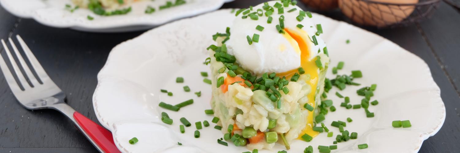 Risotto primavera et oeuf poché Risotto primavera et oeuf poché