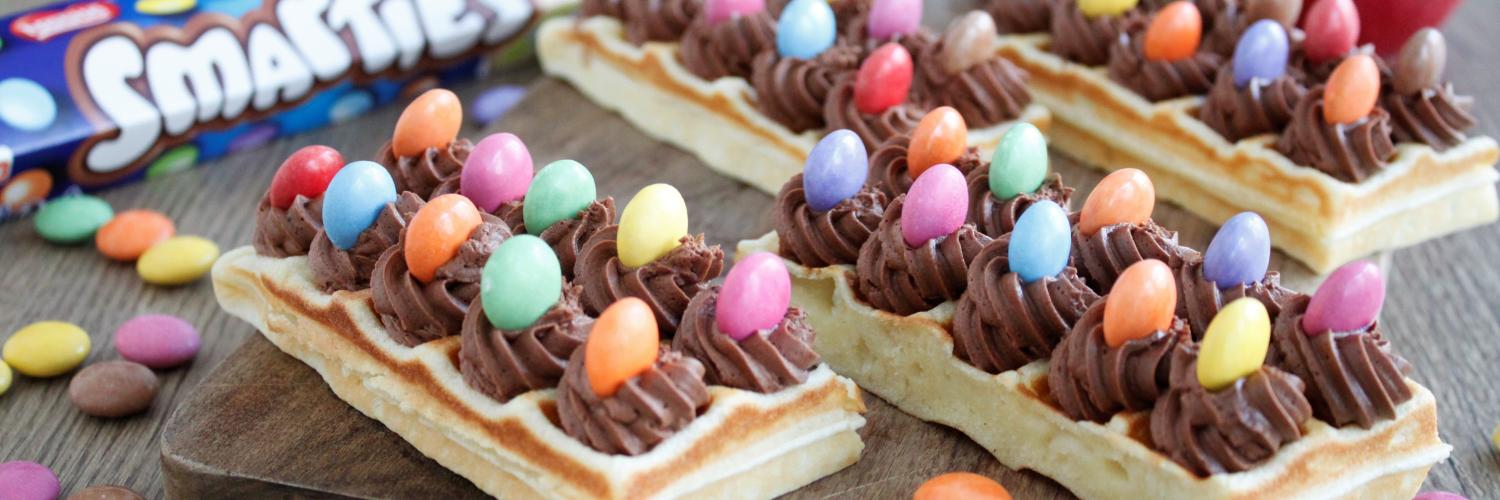 Gaufres au chocolat et Smarties Gaufres au chocolat et Smarties