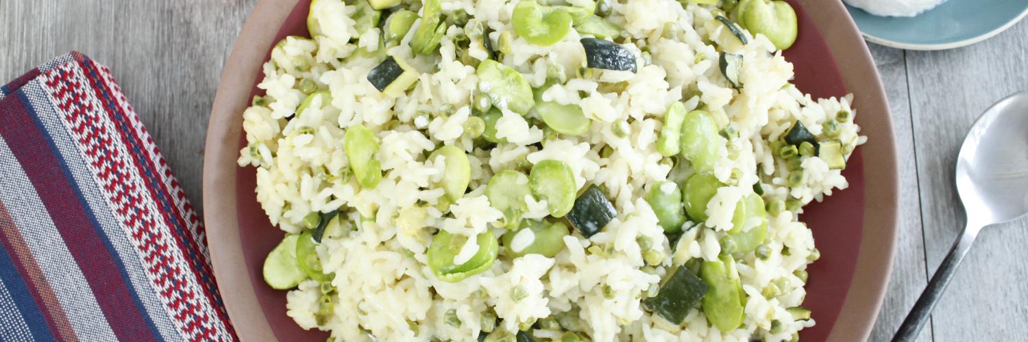 Risotto de légumes verts au fromage de chèvre frais Risotto de légumes verts au fromage de chèvre frais