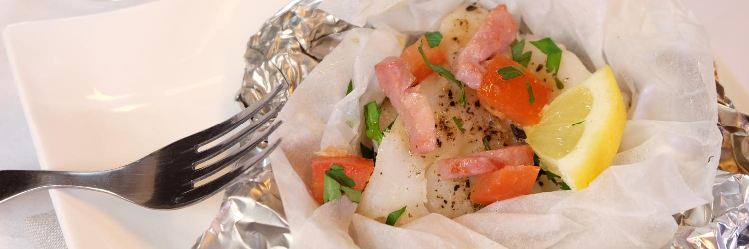 Papillotes de cabillaud aux lardons Papillotes de cabillaud aux lardons