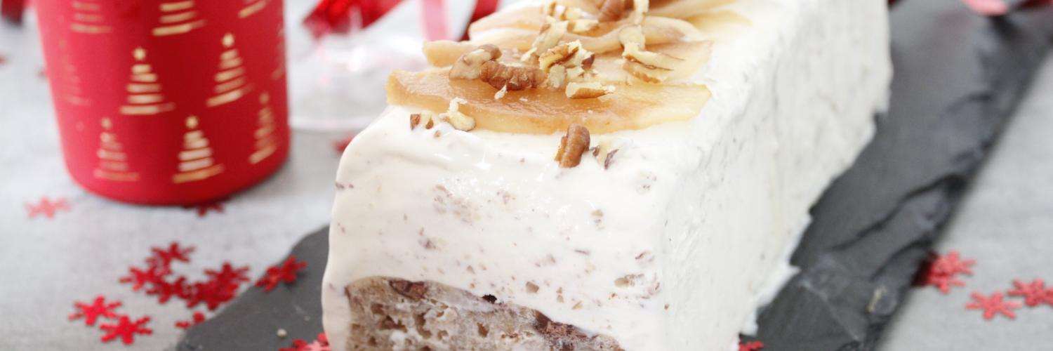 Bûche glacée noix de pecan et Lait concentré Sucré Bûche glacée noix de pecan et Lait concentré Sucré