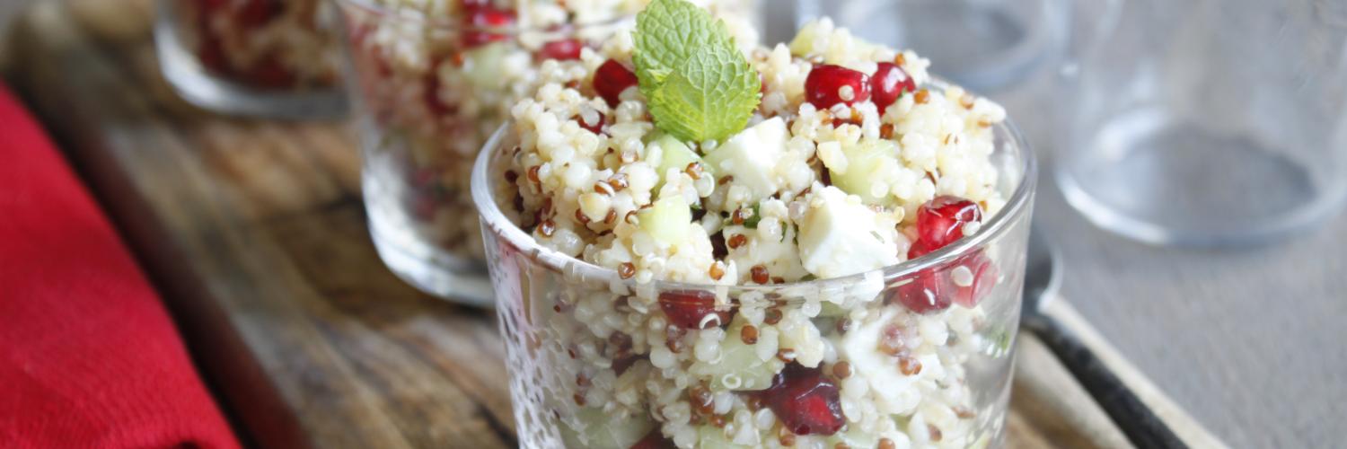 Salade quinoa feta grenade menthe Salade quinoa feta grenade menthe