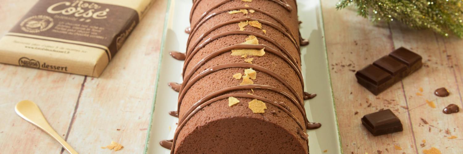 Buche chocolat marrons