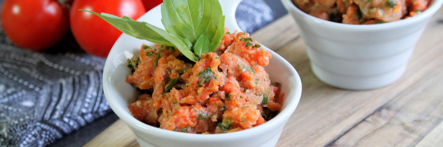Granité de tomates et basilic Granité de tomates et basilic