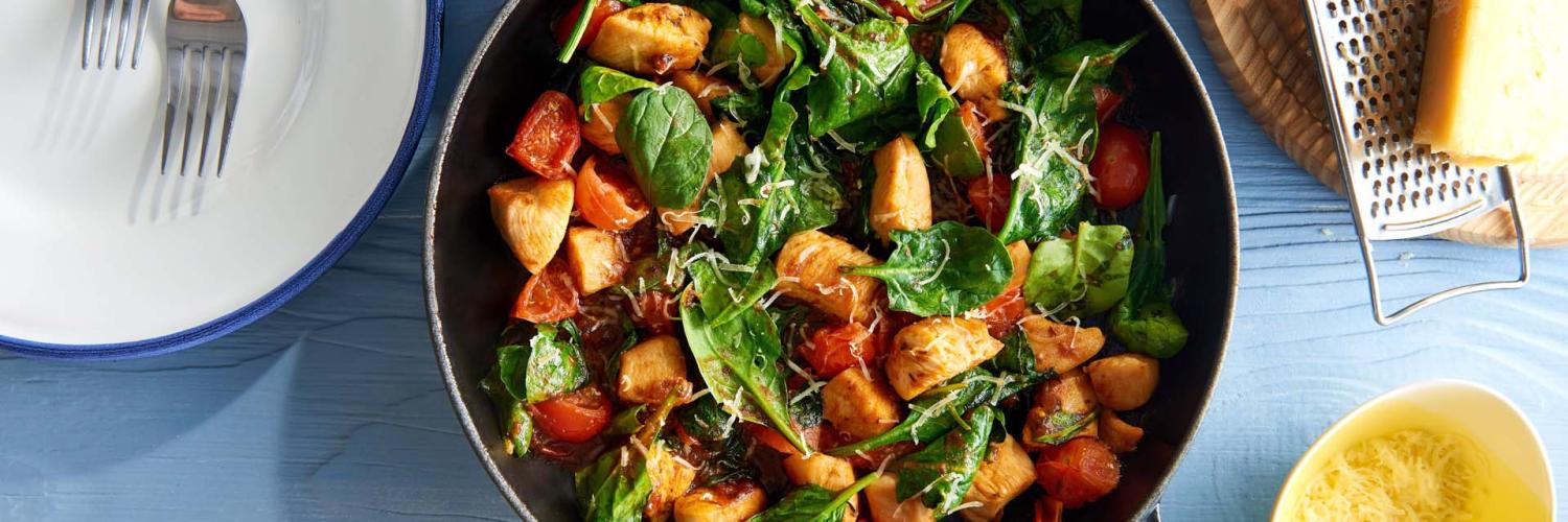Poêlée de légumes épinards poulet Poêlée de légumes épinards poulet