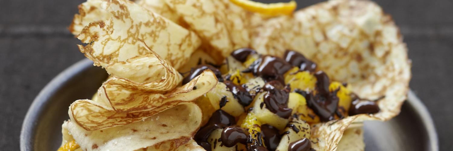Crêpes à la noisette compotée de fruits choco cannelle Crêpes à la noisette compotée de fruits choco cannelle