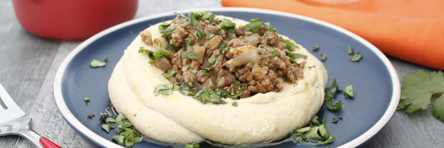Houmous Lahme au boeuf haché Houmous Lahme au boeuf haché