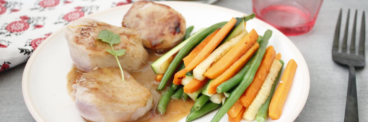 Filet mignon au poivre et ses légumes croquants Filet mignon au poivre et ses légumes croquants