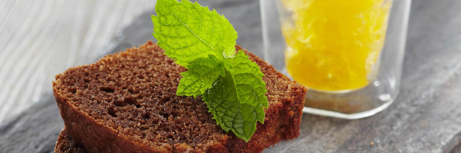 Moëlleux au chocolat au lait et granité d'orange Moëlleux au chocolat au lait et granité d'orange