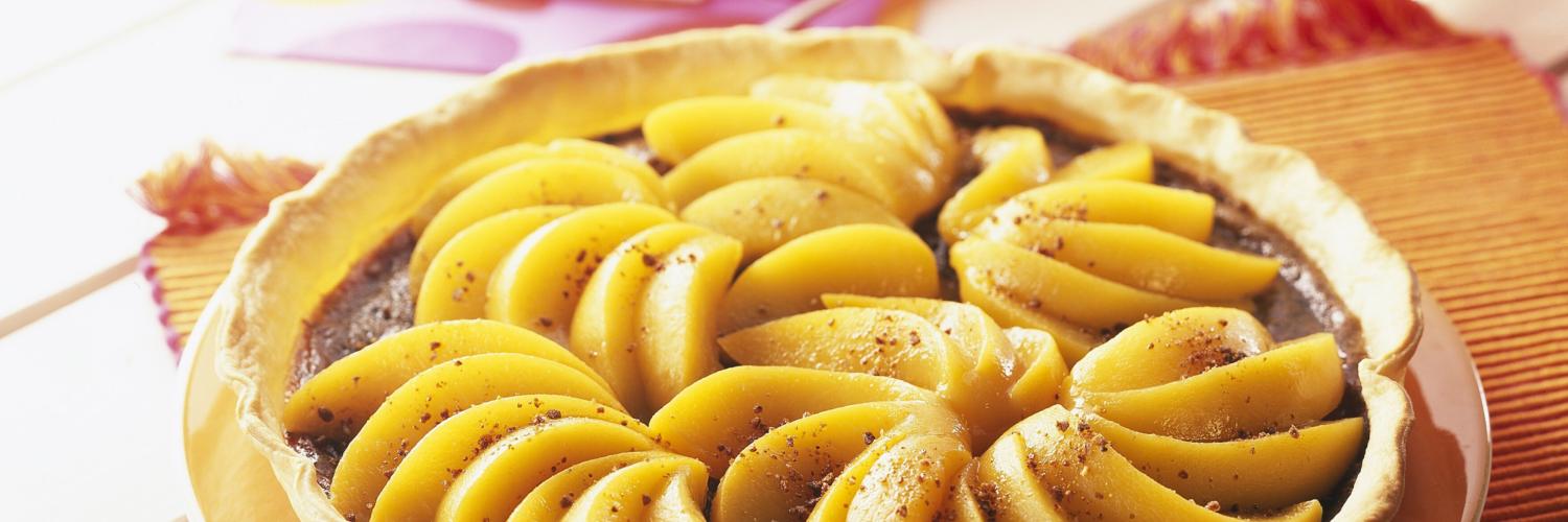 Tarte pralinée aux pêches Tarte pralinée aux pêches