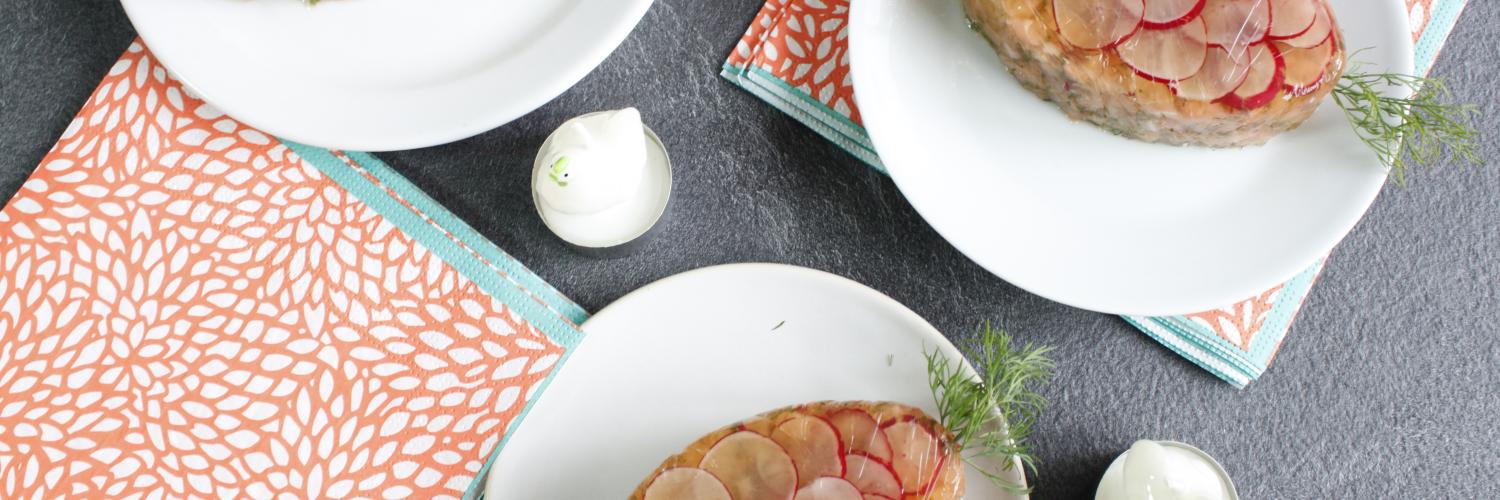 Aspics de saumon fumé et radis Aspics de saumon fumé et radis