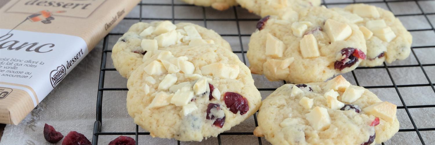 Cookies au chocolat blanc et cranberries Cookies au chocolat blanc et cranberries