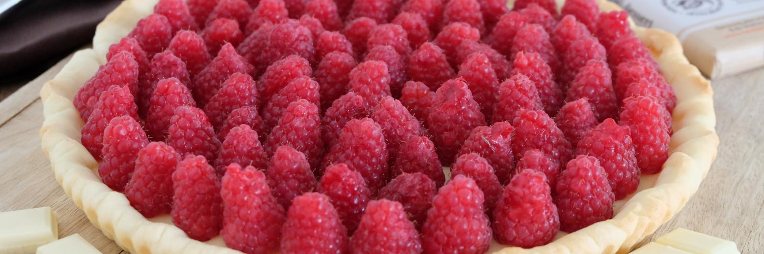 Tarte au chocolat blanc et framboises Tarte au chocolat blanc et framboises