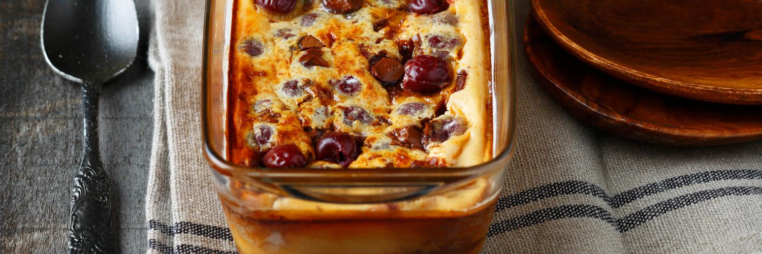 Clafoutis au chocolat et griottes Clafoutis au chocolat et griottes