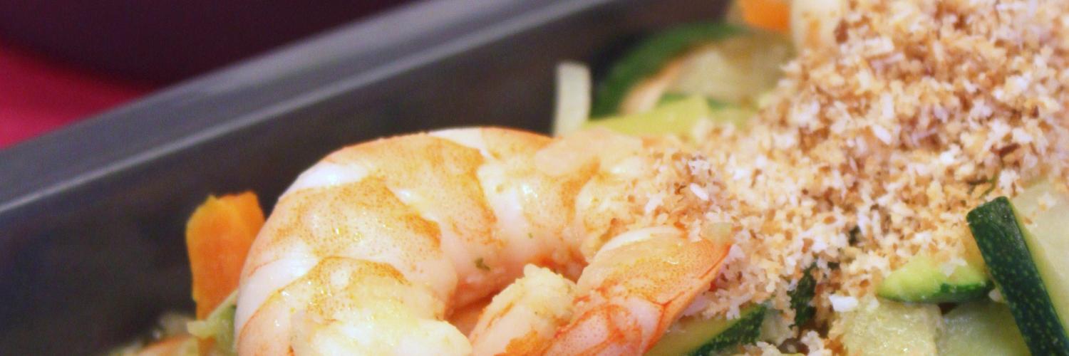 Crevettes au lait de coco et épices Crevettes au lait de coco et épices