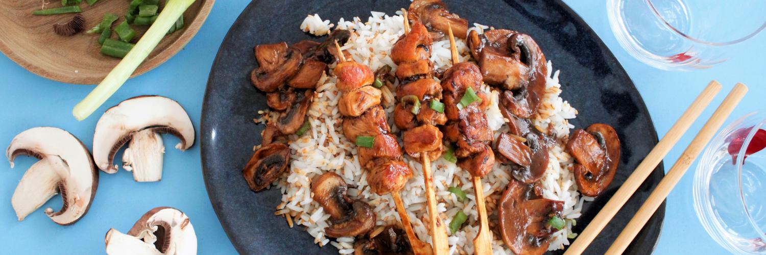 Brochettes de poulet Teriyaki Brochettes de poulet Teriyaki