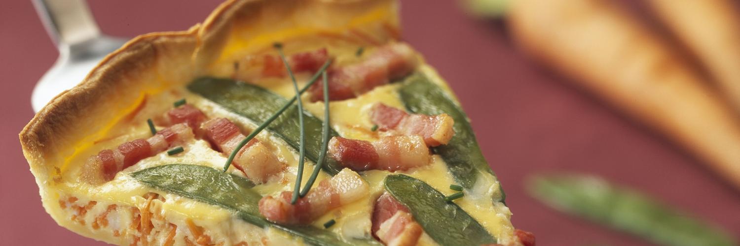 Tarte aux lardons et pois gourmands Tarte aux lardons et pois gourmands