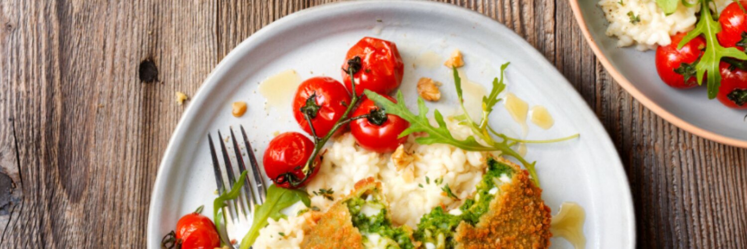 Pavés gourmands épinards et risotto au parmesan Pavés gourmands épinards et risotto au parmesan