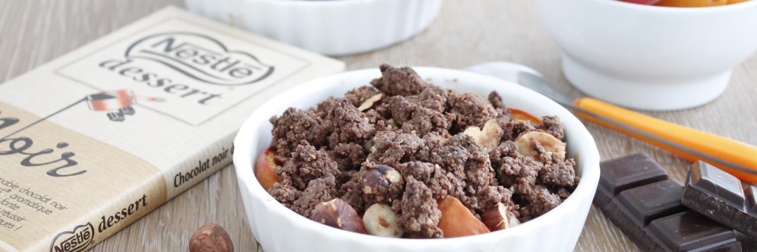 Crumble Tout chocolat et abricots Crumble Tout chocolat et abricots