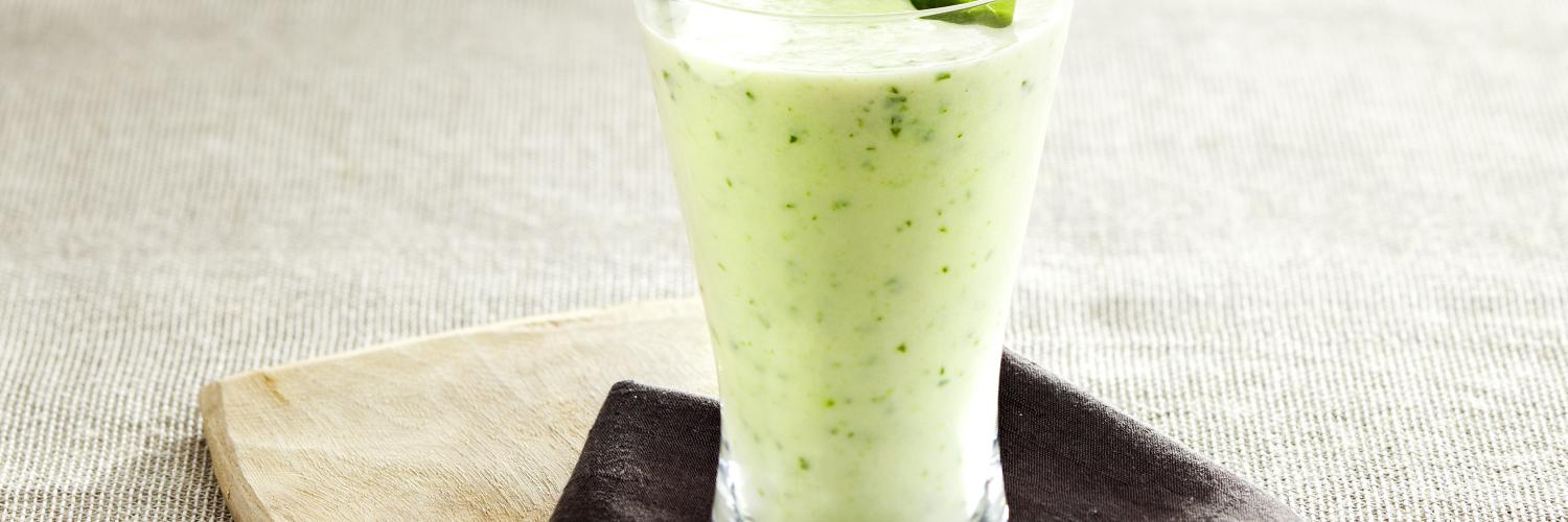 Milk shake poire chocolat blanc basilic Milk shake poire chocolat blanc basilic