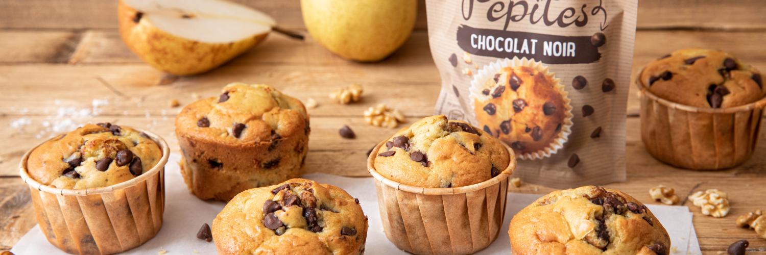 Muffins poires pépites de chocolat Muffins poires pépites de chocolat