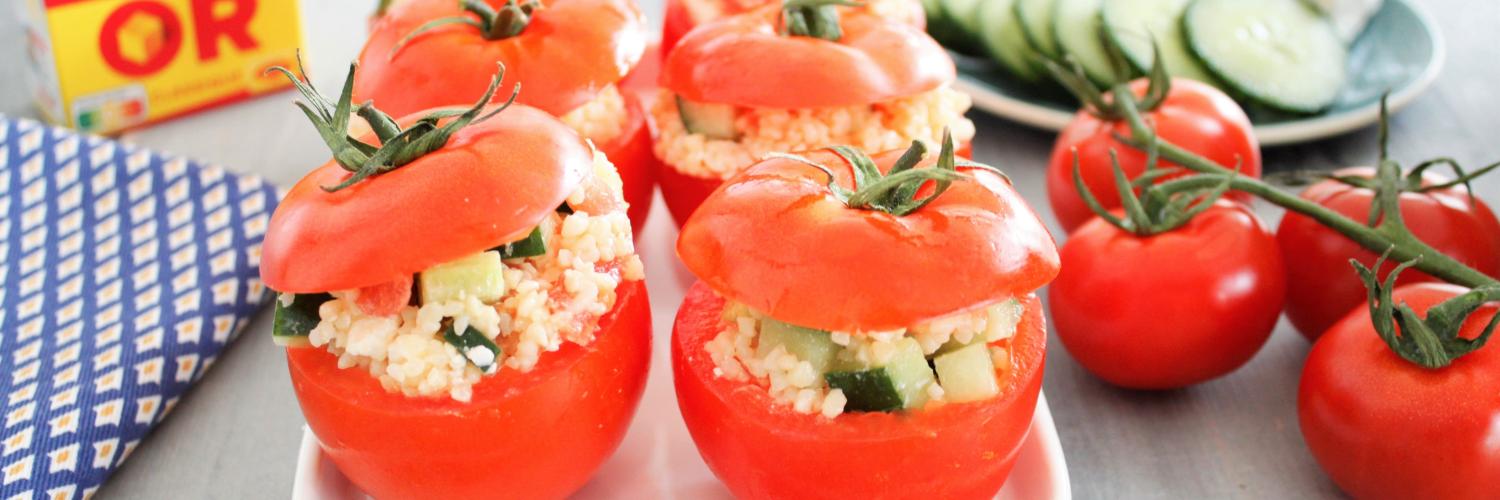 Tomates farcies feta concombre boulgour Tomates farcies feta concombre boulgour