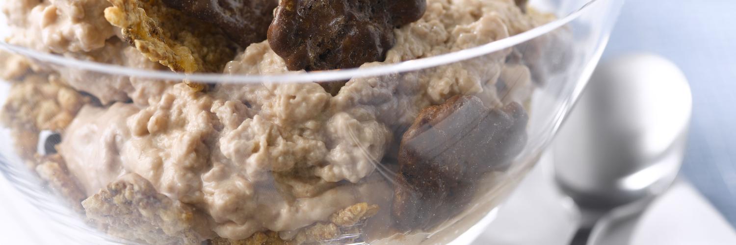 Mousse de fromage blanc au chocolat au lait et cereales fitness chocolat Mousse de fromage blanc au chocolat au lait et cereales fitness chocolat
