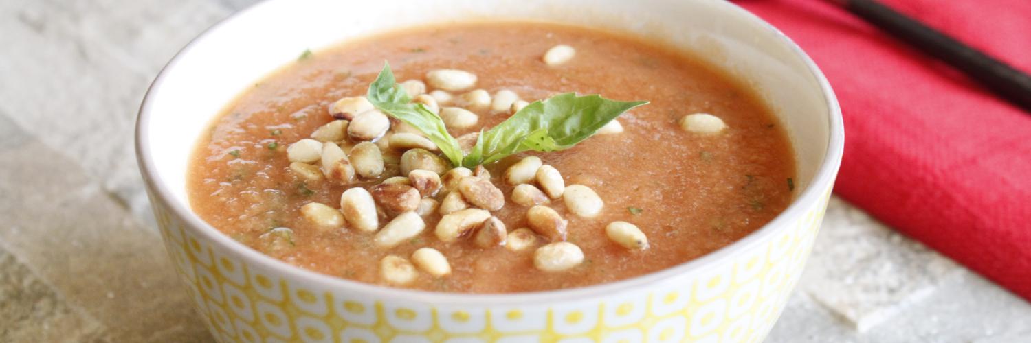 Soupe froide tomate basilic pignons Soupe froide tomate basilic pignons