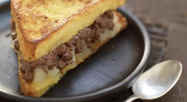 Brioche perdue à la poire et au chocolat