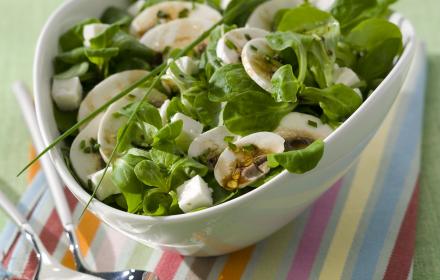 Salade de mache aux champignons