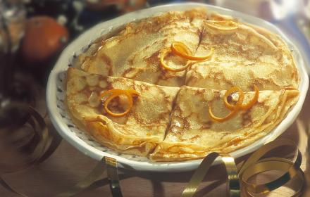 Crepes au cafe et beurre d'orange