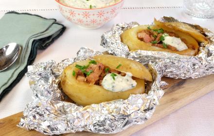 Pomme de terre en robe des champs aux lardons