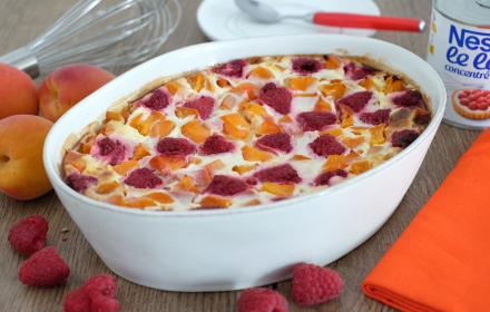 Clafoutis abricots framboises
