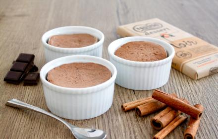 Black chocolate soufflé with cinnamon and orange blossom