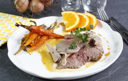 Gigot d'agneau carottes confites à l'orange
