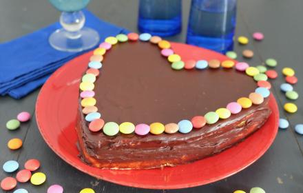 Gâteau coeur aux Smarties