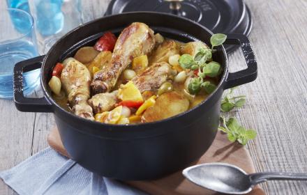Poulet aux poivrons et pommes de terre
