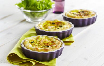 Tartelettes crevettes curry et courgettes