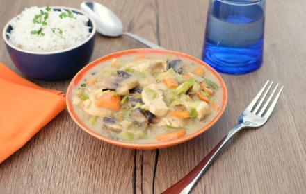 Emincé de poulet façon blanquette
