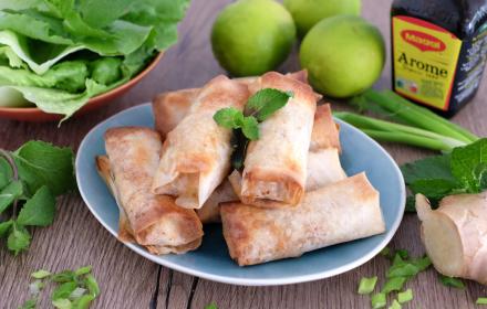 Nems de poulet gingembre citron vert à l'air fryer