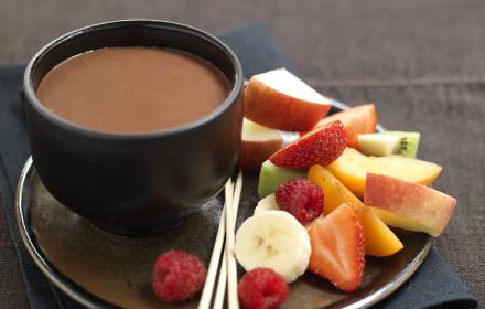 Fondue de fruits au chocolat